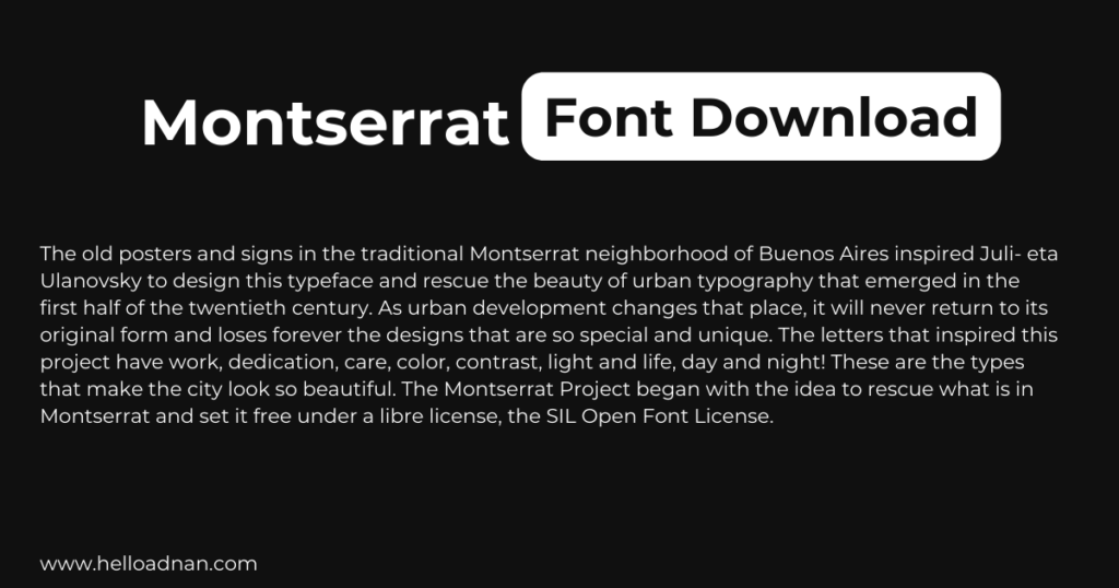 Montserrat Font Download For MAC And Windows | OTF